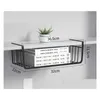 Storage Holders Racks Metal Iron Kitchen Organizer Shelf Desk Cabinet Rack Under Table Hanging Mesh Basket Wardrobe Drop Delivery Dhqxp