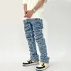 Mannen Jeans Y2K Streetwear Baggy Ripped Gestapelde Jeans Broek Mannen Kleding Hip Hop Rechte Vintage Denim Broek PantALOn Homme 230731
