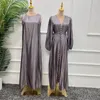 Этническая одежда Высококачественная Ближняя Востока Аравия Роскошная Дубай Элегантные длинные исламские платья для вечеринок с двумя частями бисера