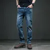 Men's Jeans KSTUN Jeans Men Retro Blue Straight Regular Fit Business Casual Denim Pants Men's Jeans Long Trousers Vintage Jeans Oversize 40 230731