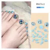 False Nails Short Shiny Press On Toenails Fashion Rhinestone Fake For Women Girls