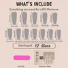 False Nails Long Ballerina French Nail Chip-Proof Waterproof Glossy Texture For Shopping Traveling Dating