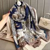 Шарфы роскошные бренды шелковые шарфы Satin Shawls Женщины Женщины Популярные леопардовые пляжные леди полотенца мода Bandanna Folarard