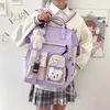 School Bags Large Capacity Kawaii Schoolbag Waterproof Candy Colors Backpacks Fancy High School Bags For Teenage Girl Cute Travel Rucksack 230801