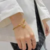 Charm Armband Fashion Heart rostfritt stål armband för kvinnor vintage guldplätering punk tjock kedja till hands smycken