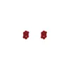Orecchini a bottone Retro fiore rosso geometrico per le donne Gioielli di moda per ragazze con orecchini dolci alla moda