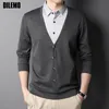 Мужские свитера высшего качества бренда модные вязаные модные фальшивые фальшивые кардиганы для мужчин для мужчин дизайнерские свитер.