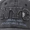 Litera z piłką litera nyc haft baseball unisex moda turystyka sportowa podróż słońca kapelusz vintage męski ciężarówki tato Hats