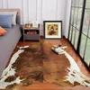 Tapis peau de vache vache tapis imprimé Style américain pour chambre salon mignon Animal imprimé Faux tapis décor à la maison 230801