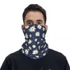 Sciarpe margherite su copricollo a bandana blu navy Sciarpa avvolgente stampata Maschera facciale multifunzione Equitazione Unisex Adulto Lavabile