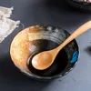 ボウルの空想日本の食器セラミックスープボウルクリエイティブライス家庭用性格レトロデザートが大きくなった