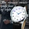 Relógios de pulso Moda Negócios Relógio Mecânico Automático Homens Time Master Correia de Couro Mostrador Branco Calendário Data montre homme WINNER Clássico 230731