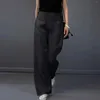 Pantaloni da donna Pantaloni larghi casual a gamba larga a vita alta in lino vintage da donna con tasche Abito per donna Petite