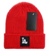 LA Men's Skullies Beanies Knitted Wool Hats Men Winter Knitting Thick Beanie Hat