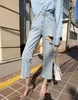 Women's Pants Broken Straight Leg Jeans Female Summer Thin 2023 High Waist Stretch Nine Points Beggar Small Man