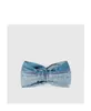 Designer women blue and light blue Silk Elastic Print with horsebit silk headband Hair bands Scarf Hair Accessories Gifts