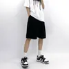 Shorts feminino Hip-hop Veludo cotelê Perna larga Roupas de verão soltas sólidas vintage Calças de cinco pontas retas casuais para homens e mulheres