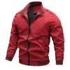 Mäns jackor 2023 Stand Collar Zipper Sports Cargo Jacket Youth Repair Fashion Casual