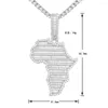 Hanger Kettingen SNQP Afrika Kaart Ketting Mannen Vrouwen Ethiopië Sieraden Groothandel Zircons Hip Hop Sieraden.