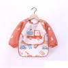 Bavoirs Burp Chiffons Bébé Toddler Bavoir Ensemble Étanche Ours De Noël À Manches Longues Dessin Animé Animail Elk Imprimer Enfants Enfant Nourrir Smock Dhrwy