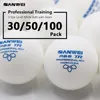 Tischtenniskugeln Sanwei 3 Sterne Tr White 30 50 100 Pack -Ping -Ping -Pong mit Naht Steady Rotation 230801