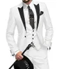 Costumes pour hommes Costume Slim Fit 3 pièces Champagne Tuxedo Gentle-Mens Wedding Notch Lapel Groom Terno (Veste Pantalon Gilet)