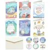 Cadeaupapier Cartoon Envelop Set Wenskaart Feest Uitnodigingskaarten Met Stickers (6st 6st Enveloppen Stickers)