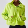 Camicie attive Felpa con cappuccio da yoga da donna Copri testa Mezza cerniera Collo alto Sport Antivento Caldo Fitness all'aperto Manica lunga allentata Donna