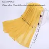 Foulards couleur unie doux musulman islamique bandeau coton Long châle pour les femmes mode Hijab grande taille pliant cou écharpe