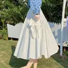 Saias Zoki Gótico Cintura Alta Laço Sólido Feminino Midi Linha A Coreano Verão Harajuku Casual Tudo Combinado Moda Festa Noite Vestidos