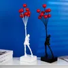 Objets décoratifs Figurines Art Ballon Fille Statues Banksy Sculpture Volante Résine Artisanat Décoration De La Maison Cadeau De Noël décoration de salon 230731