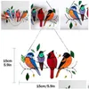 Декоративные предметы фигурки мини -подвесная витража стеклянное окно Акриловые стена висят цветные птицы декор комнаты
