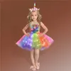 Vestidos para meninas Festa de aniversário para meninas Iluminar Unicórnio Tutu Vestido Roupa de princesa Halloween Natal Traje de unicórnio para roupas infantis 230801