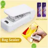 Clips de sac 1Pc Portable Heat Sealer Plastic Package Storage Clip Mini Sealing Hine Handy Sticker Seal Sans Batterie Drop Delivery H Dhheq