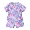 Ensembles de vêtements né bébé bébé unisexe printemps été imprimé coton à manches courtes t-shirt short coeur vêtements enfant en bas âge fille taille 5 tenues