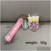 Decompression Toy Gift Milk Tea Cup Key Chain Earphone Protective Sleeve Decorative Alloy Metal Pendant Toys Drop Delivery Gifts Nove Dhmgs