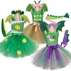 Meisjes Jurken Groen Kinderen Meisjes Dinosaurus Cosplay Verjaardagsfeestje Tutu voor Baby Cartoon Prinses Kostuums Set Halloween 230731
