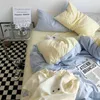 Bedding sets Small Fresh Double Spell Light Blue Cheese Bed Sheet Fourpiece Set Girl Heart Sunshine Dormitory Single Threepiece 230731