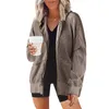 Kadın Hoodies Düz Renk Moda Sıradan Pocket Fermuar Kapüşonlu Kış Kışlar İçin Kış Uzun Aşağı Ceket