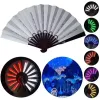 Dekoracja 1pc imprezy Luminous Folding Fan 13 cali LED Play Kolorfal Hand Trzyma fanów Abanico dla tańca neon DJ -clubparty Sarty