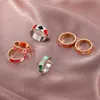 Новый INS Hip Hop Punk из нержавеющей стали Любовь Smiley Flower Girl Ring Vintage Gothic Heart для женщин Мужчины пара модных украшений