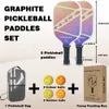 Tennis Rackets Pickleball Paddles Set of 2 Graphite Paddle 4 Pickle Balls Bag Ball Raquette Pic 230731