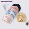 Wide Brim Hats Bucket 100 Mulberry Silk Turban Bonnets for Women Twisted Sleeping Night Cap 19 Momme Pure Hair Wrap Ladies Curly Ladies Headwrap 230801