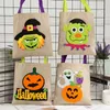 DHL100pcs Sacs À Provisions Mignon Lin Citrouille Sorcière Patchwork Holloween Fête Enfants Bonbons Sac Mix Style