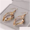 Dangle Lustre Creux Losange Boucles D'oreilles Pour Les Femmes Or Sier Piercing Déclaration Bijoux Cadeau Livraison Dhsic