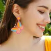 Boucles d'oreilles pendantes papillon Boho mignon perlé goutte pour les femmes à la main déclaration coloré riz perle bijoux