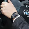 Armbandsur Jinlery Tourbillon Mechanical Watch for Men Relogio Masculino Luxury Wristwatch Sapphire Glass Hand Vindvattentät