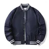 Männer Jacken 2023 Ankunft Rib Sleeve Baumwolle Mode Einreiher Casual Pilot Bomber Baseball Lose Strickjacke Solide Mäntel