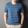 Men's T Shirts Top Summer Grade Brand Tops Urban Designer Shirt Stripe Classic Short Sleeve Casual Fashion Mens Clothing 2023