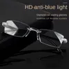 Solglasögon Frameless Anti Blue Light Glasses Transparent elegant Ultra Reading Eyeglass Frame BLASE Computer Eyewear Female